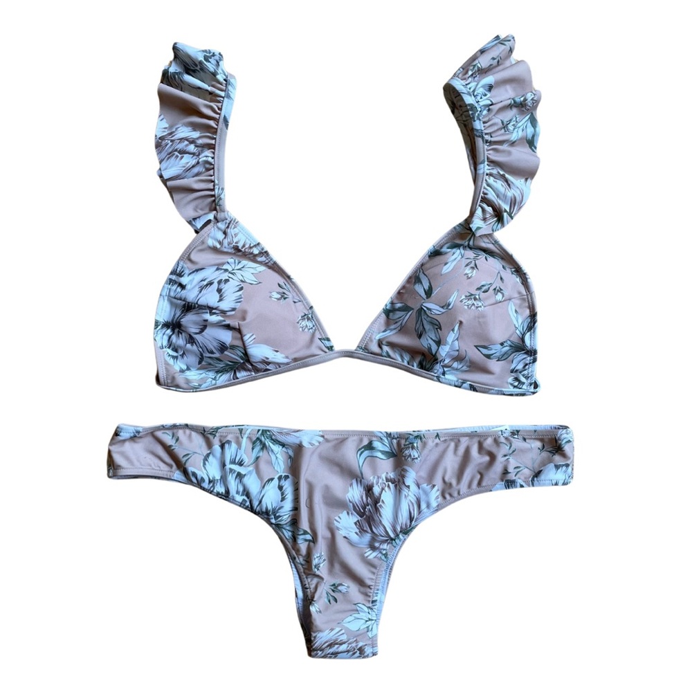 Jaase Floral Bikini in Blue and Gray